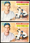 1956 Topps Bb- #24 Dick Groat, Pirates- 2 Cards