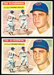 1956 Topps Bb- #25 Ted Kluszewski, Reds- 2 Cards