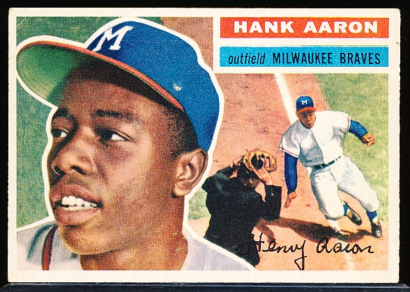 1956 Topps Bb- #31 Hank Aaron, Braves- Gray Back