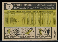 1961 Topps Bb- #2 Roger Maris, Yankees