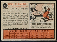 1962 Topps Bb- #10 Bob Clemente, Pirates