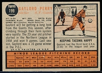 1962 Topps Bb- #199 Gaylord Perry RC