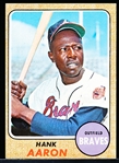 1968 Topps Baseball- #110 Hank Aaron, Braves