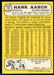 1968 Topps Baseball- #110 Hank Aaron, Braves