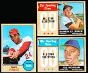 1968 Topps Baseball- 3 Cards