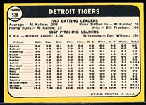 1968 Topps Baseball- #528 Detroit Tigers