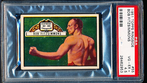 1951 Topps Ringside Boxing- #55 Bob Fitzsimmons- PSA Vg-EX+ 4.5