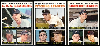 1964 Topps Bb- 3 Diff AL Leaders