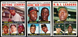 1964 Topps Bb- 3 Diff NL Leaders