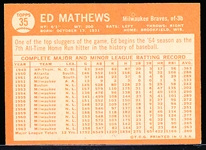 1964 Topps Bb- #35 Ed Mathews, Braves