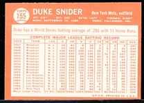 1964 Topps Bb- #155 Duke Snider, Mets