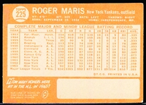 1964 Topps Bb- #225 Roger Maris, Yankees