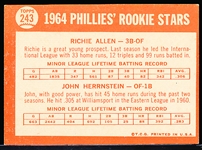 1964 Topps Bb- #243 Richie Allen RC