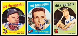 Autographed 1959 Topps Bsbl.- 3 Diff. Cards