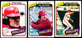 1980 Topps Burger King Philadelphia Phillies Bsbl.- 15 Asst. Star Cards