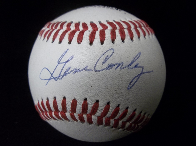 Autographed Gene Conley Official Spalding SS-0048 League Bsbl.