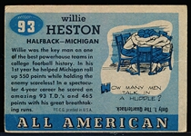 1955 Topps All-American Ftbl. #93 W. Heston SP, Michigan