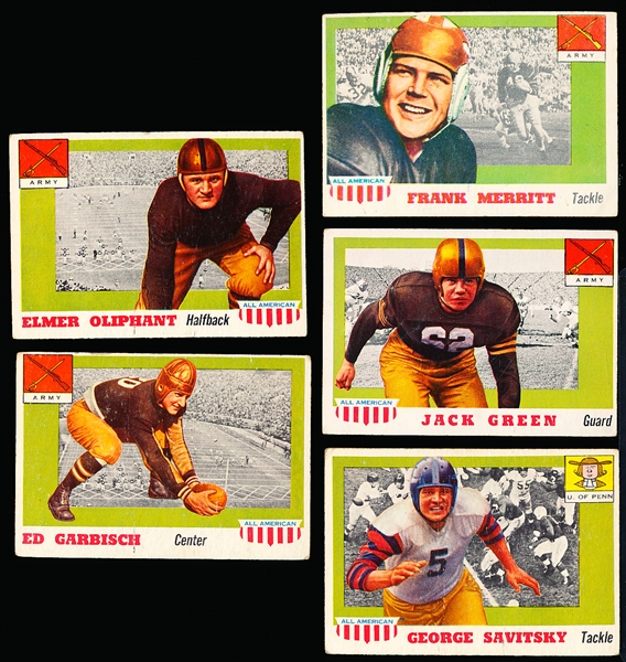 1955 Topps All-American Ftbl.- 5 Diff. Cards