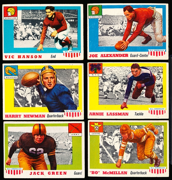 1955 Topps All-American Ftbl.- 6 Diff. Cards