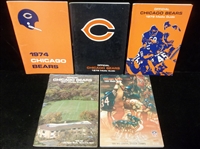 1974-85 Chicago Bears NFL Media Guides- 5 Diff.