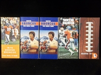 1976-89 Denver Broncos NFL Media Guides- 5 Asst., 4 Diff.