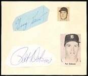 Autographed George Brunet & Pat Dobson Cut Bsbl. Signatures Glued to an Autograph Book Page