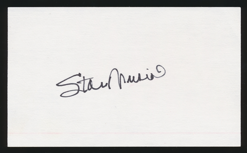 Autographed Stan Musial 3 x 5” Card