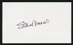 Autographed Stan Musial 3 x 5” Card