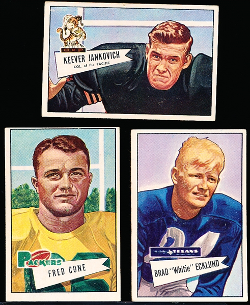 1952 Bowman Football Large- 3 Diff