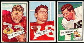 1952 Bowman Football Large- 3 Diff