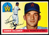 1955 Topps Baseball- #124 Harmon Killebrew RC, Wash