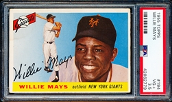 1955 Topps Baseball- #194 Willie Mays, Giants- PSA Vg+ 3.5