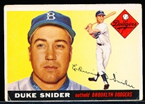 1955 Topps Baseball- #210 Duke Snider, Dodgers- Hi#