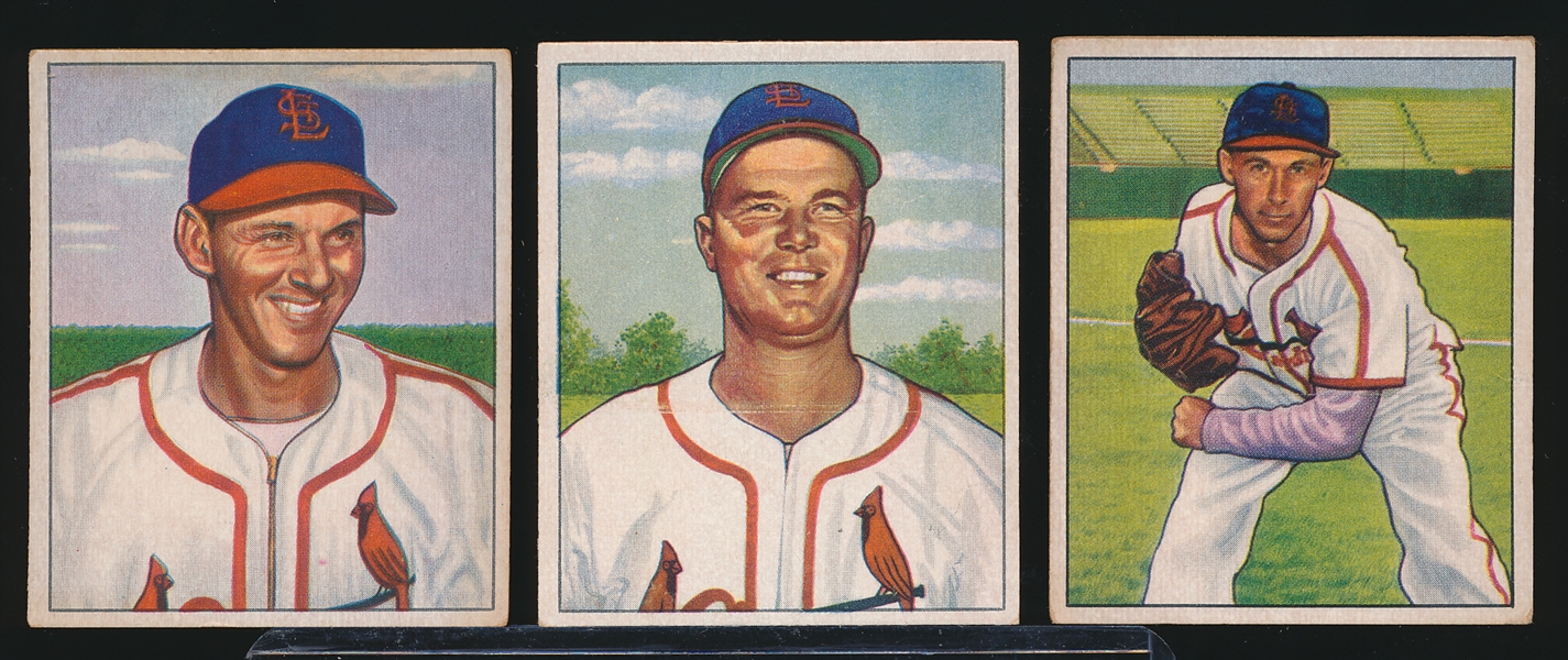 1950 Bowman Baseball- 3 Diff St. Louis Cardinals