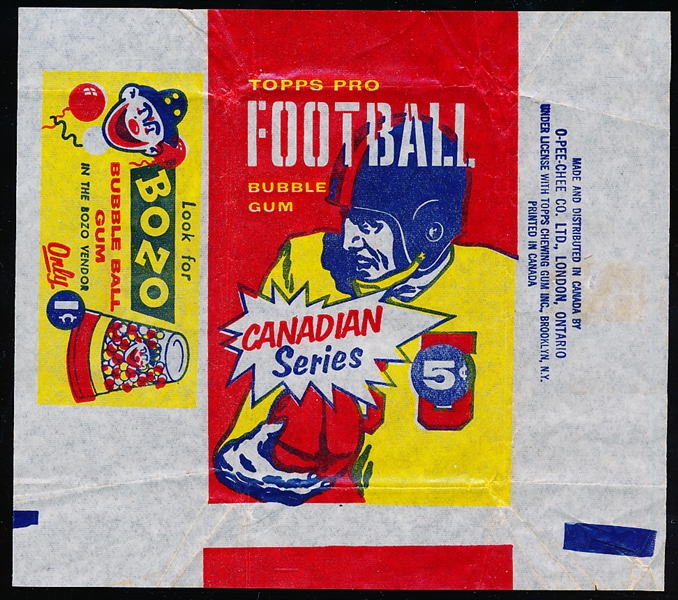 1958 Topps Candian Football- 5 Cent Wrapper