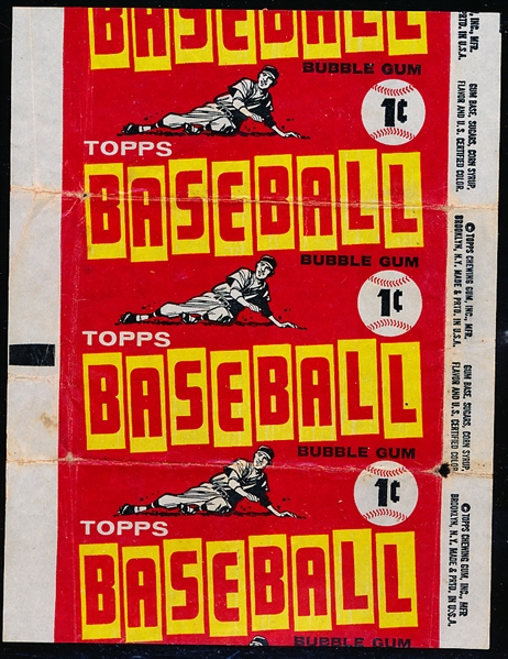 1961 Topps Baseball- One Cent Wrapper- Repeating Wrapper