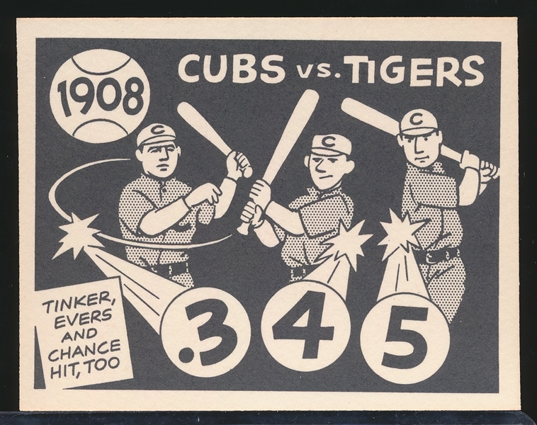 1967 Laughlin Bb- B&W World Series Cards- #5- 1908 Tinkers/ Evers/ Chance- Cubs/ Tigers