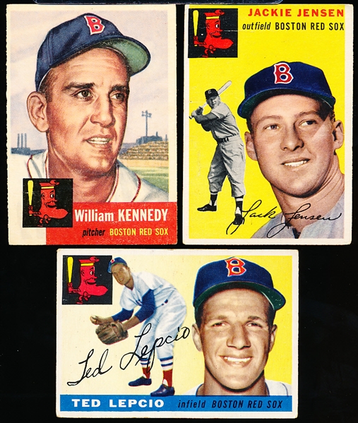 Six Vintage Boston Red Sox Baseball Cards