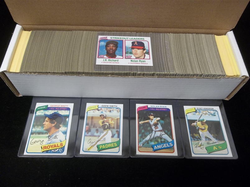 1980 Topps Baseball Complete Set of 726