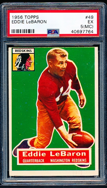 1956 Topps Football- #49 Eddie LeBaron, Washington Redskins- PSA Ex 5 (MC)-SP!