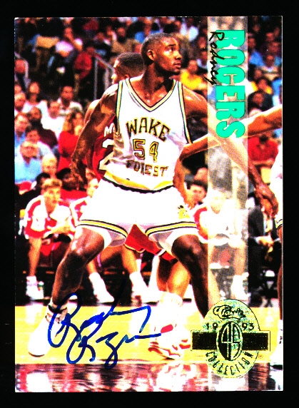 Lot Detail - Autographed 1993 Classic 4-Sport Bskbl. #6 Rodney Rogers ...