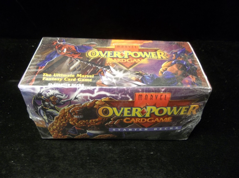 1995 Fleer “Marvel Overpower” Card Game- One Unopened Starter Decks Box- 12 Decks in box