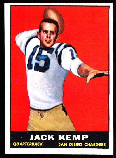 1961 Topps Fb- #166 Jack Kemp, San Diego