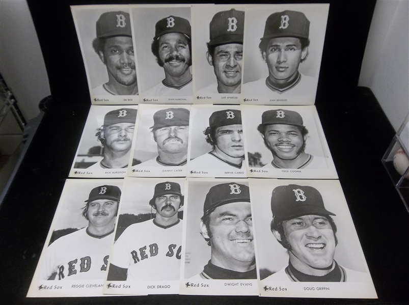 1974 Boston Red Sox MLB Team Issued B/W 8” x 10” Glossy Photos- 24 Diff.