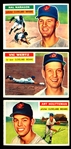 1956 Topps Bb- 3 Diff Cleveland Indians