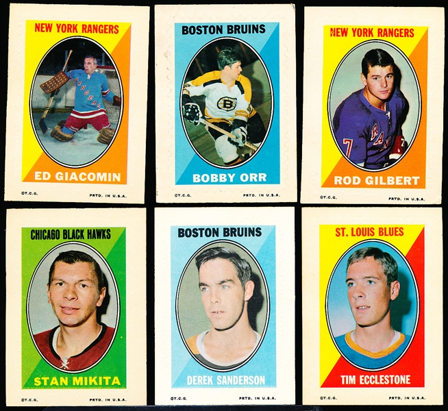 1970-71 Topps Hockey- Sticker Stamps- 6 Diff