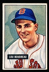 1951 Bowman Baseball- #62 Lou Boudreau, Red Sox