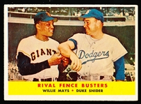 1958 Topps Baseball- #436 Willie Mays/ Duke Snider