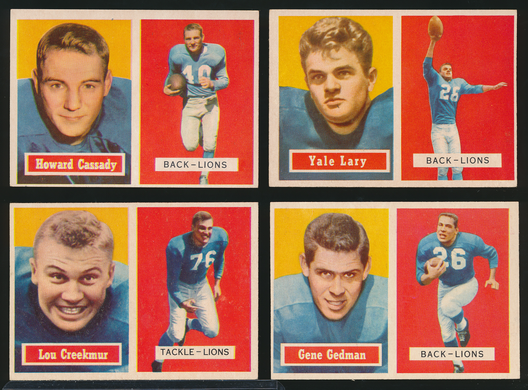 Lot Detail 1957 Topps Football 4 Diff Detroit Lions