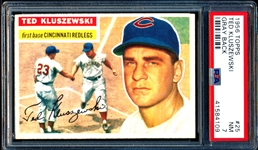 1956 Topps Baseball- #25 Ted Kluszewski, Reds- Gray Back- PSA NM 7